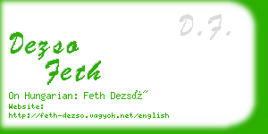 dezso feth business card